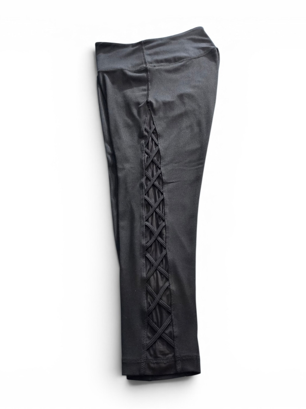 Victoria’s Secret Black Mesh Criss Cross Leggings Size 14